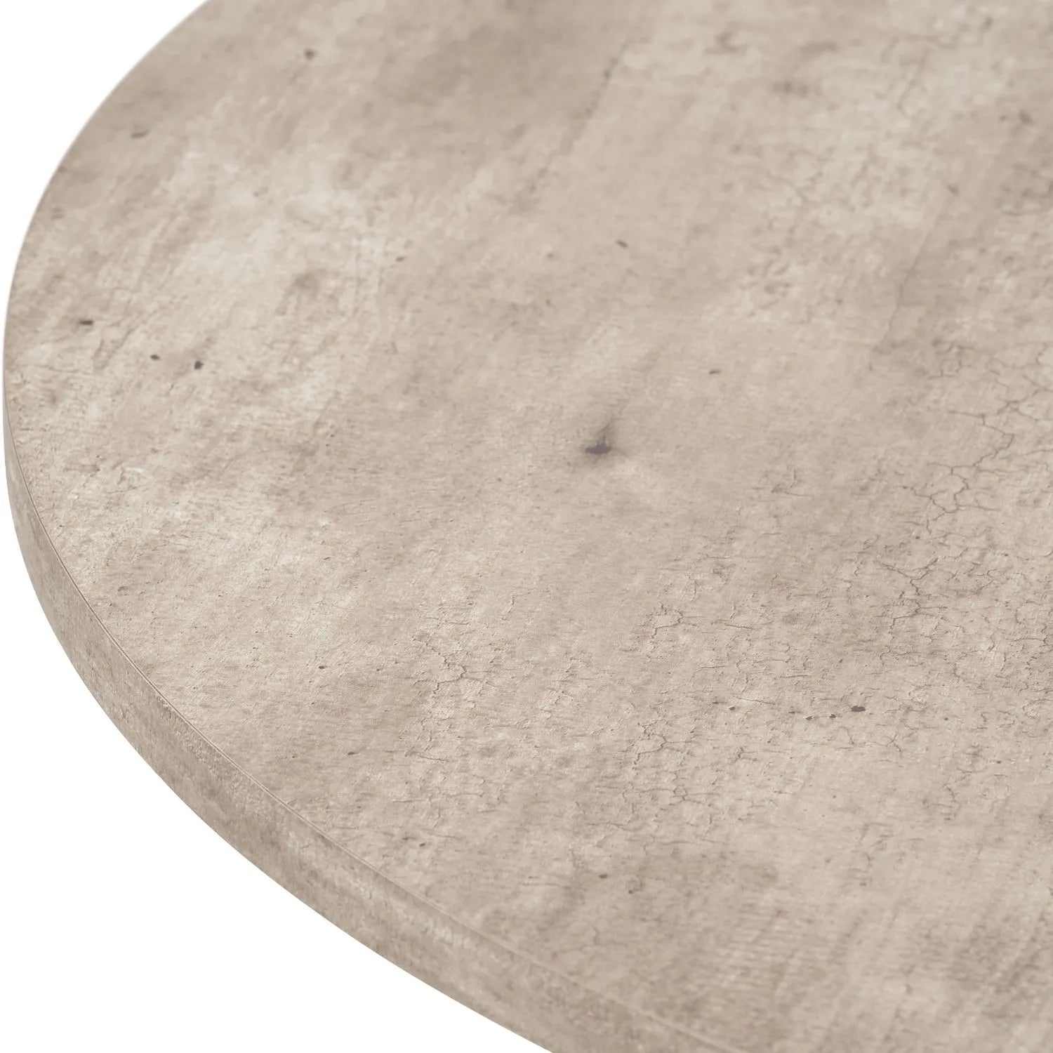 Stone Concrete Effect Round Coffee Table with Vertical Grooved Pedestal Base – Modern Beige & Grey Stone-Effect Pedestal Coffee Table with Textured Round Top for Contemporary Neutral Living Room Interior 80x80x40cm | Click Style