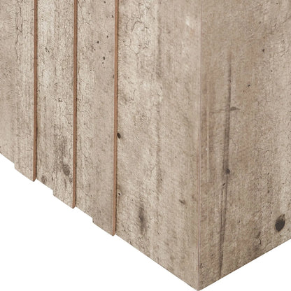 Stone Concrete Effect Round Pedestal Side Table with Vertical Grooved Base – Modern Beige & Grey Stone Effect Accent or Occasional Table with Textured Round Top for Living Rooms, Bedrooms & Contemporary Interiors 50x40x40cm | Click Style