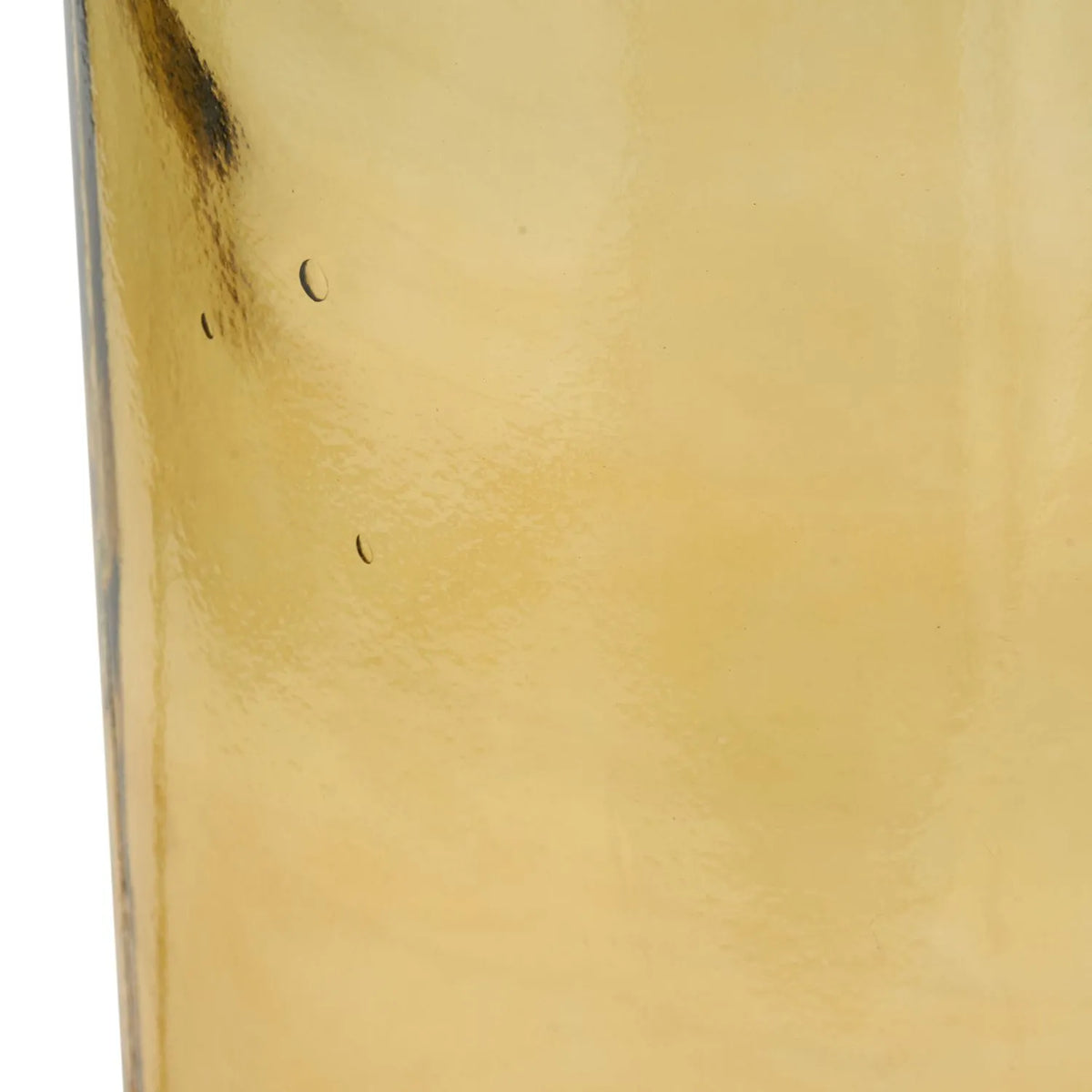 Tall Amber Yellow Recycled Glass Bottle Vase with Narrow Neck – Close-Up of Recycled Glass Texture & Natural Bubbles 75x25x25cm | Click Style