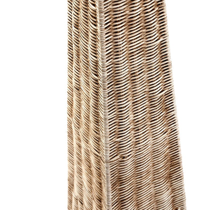 Tall Antique Cream-Washed Rattan Pyramid Floor Lamp Base With Gold Lampholder Woven Natural Rattan Floor Light 132x20x20cm | Click Style