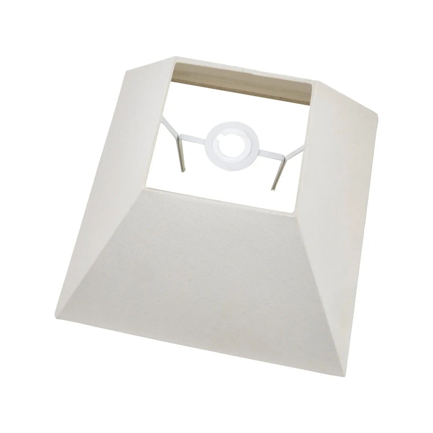 Tall Antique Cream-Washed Rattan Pyramid Floor Lamp With 48cm Cream Cotton Tapered Lampshade – Woven Natural Floor Light 154x48x48cm | Click Style