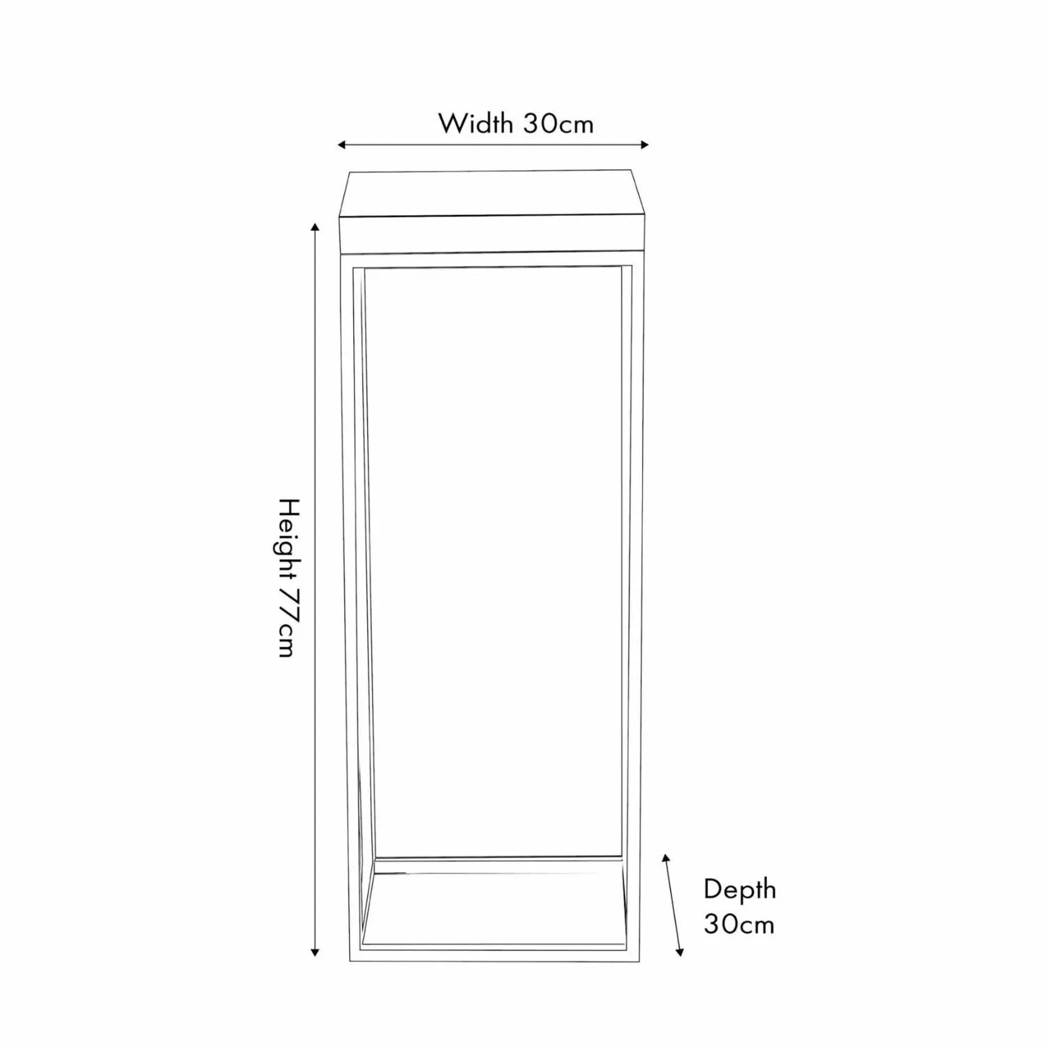 Tall Beige Polished Granite Square Side Table With Burnished Gold Metal Legs – Modern Stone-Top Accent Table Dimensions 77x30x30cm | Click Style