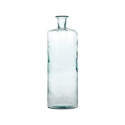 Tall Clear Recycled Glass Bottle Vase with Narrow Neck – Large Decorative Floor Standing Vase 75x25x25cm – Full Front View Showing Tall Bottle Shape & Narrow Neck | Click Style