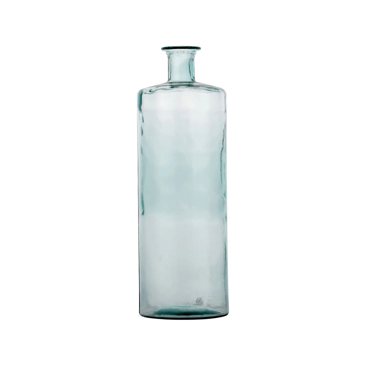 Tall Clear Recycled Glass Bottle Vase with Narrow Neck – Large Decorative Floor Standing Vase 75x25x25cm – Full Length Clear Recycled Glass Bottle Vase | Click Style