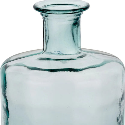 Tall Clear Recycled Glass Bottle Vase with Narrow Neck – Large Decorative Floor Standing Vase 75x25x25cm – Close-Up of Rolled Glass Rim Narrow Neck & Rounded Shoulder | Click Style