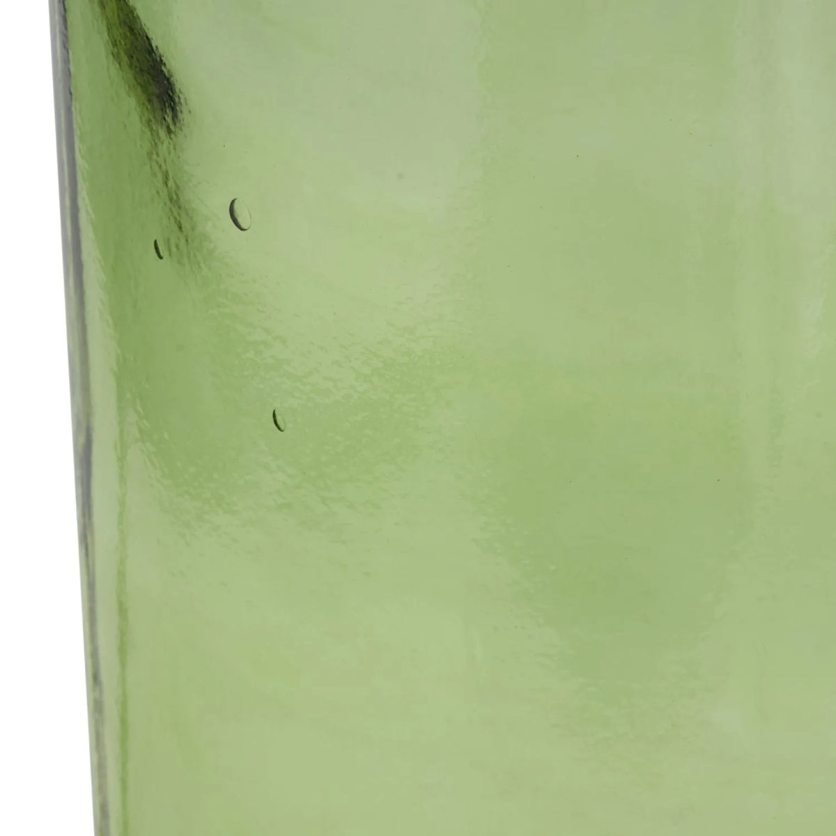 Tall Forest Green Recycled Glass Bottle Vase with Narrow Neck – Large Decorative Floor Standing Vase 75x25x25cm – Close-Up of Natural Bubbles & Recycled Glass Detail | Click Style