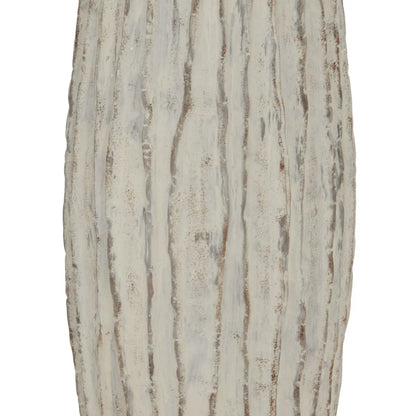 Tall Grey & White Washed Ceramic Floor Standing Vase with Raised Vertical Ribbing – Large Textured Decorative Vase 70x27x27cm – Raised Vertical Ribbing Texture Close-Up | Click Style