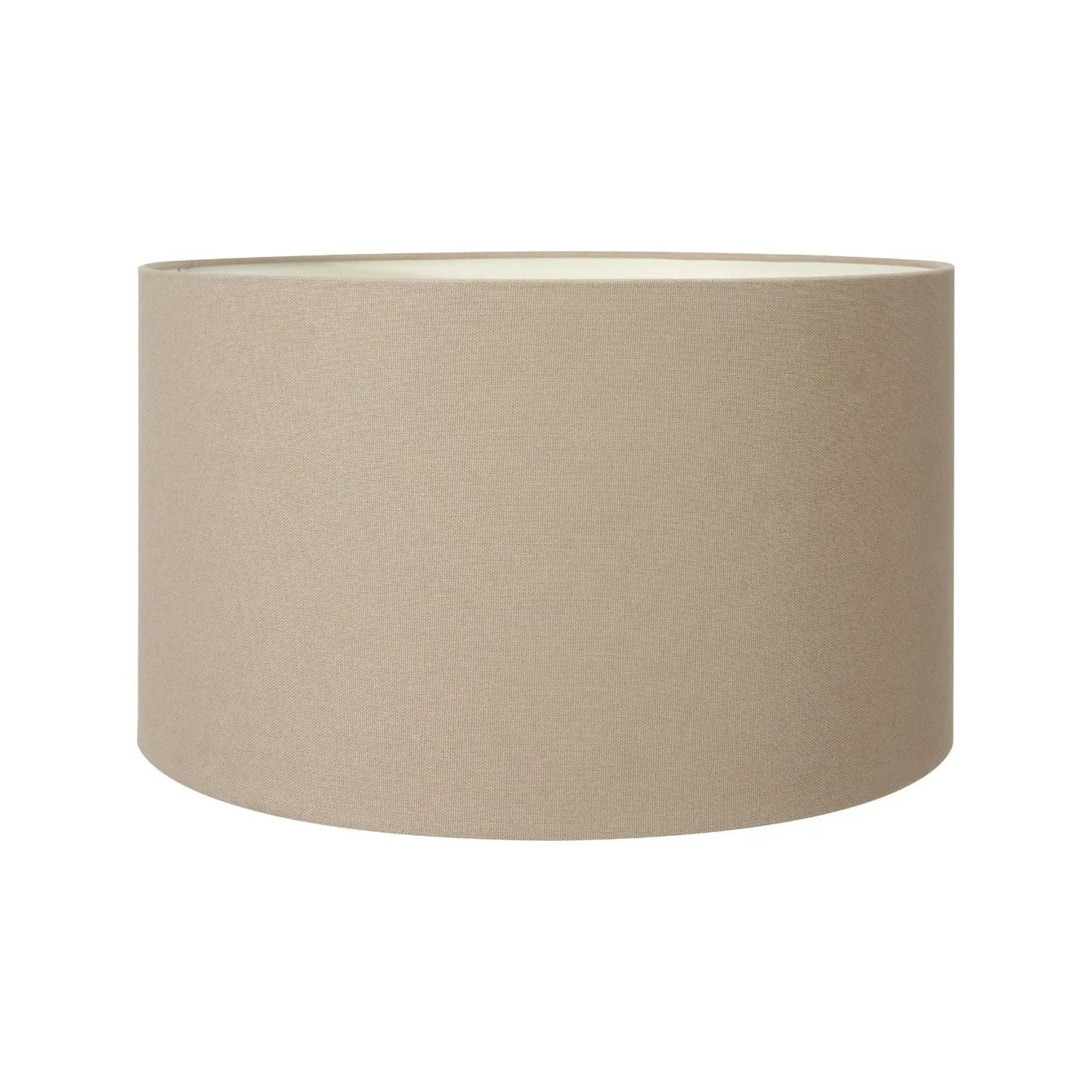 Jenny Worrall Tall Guinea Fowl Cream Champagne & Gold Glass Table Lamp with 40cm Beige Taupe Handloom Drum Shade – Handcrafted Cylindrical Statement Lighting 63x40x40cm | Click Style