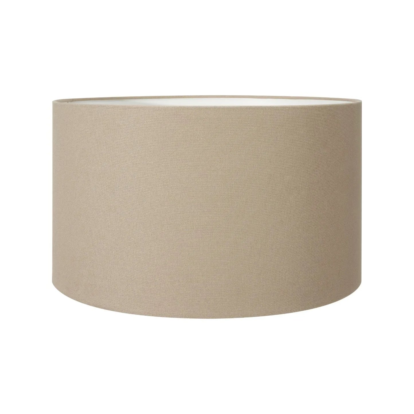 Jenny Worrall Tall Guinea Fowl Cream Champagne & Gold Glass Table Lamp with 40cm Beige Taupe Handloom Drum Shade – Handcrafted Cylindrical Statement Lighting 63x40x40cm | Click Style