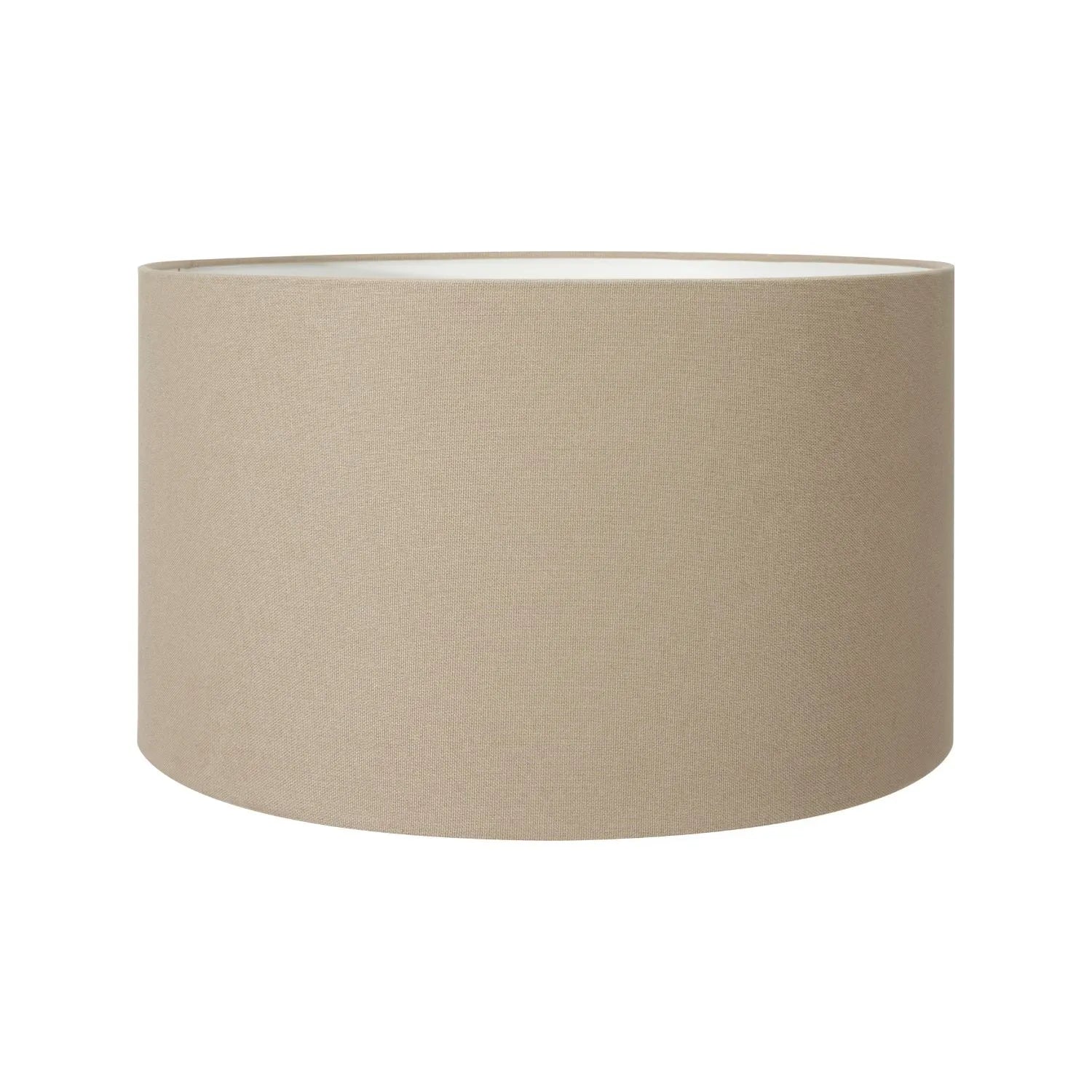 Jenny Worrall Tall Guinea Fowl Cream Champagne & Gold Glass Table Lamp with 40cm Beige Taupe Handloom Drum Shade – Handcrafted Cylindrical Statement Lighting 63x40x40cm | Click Style