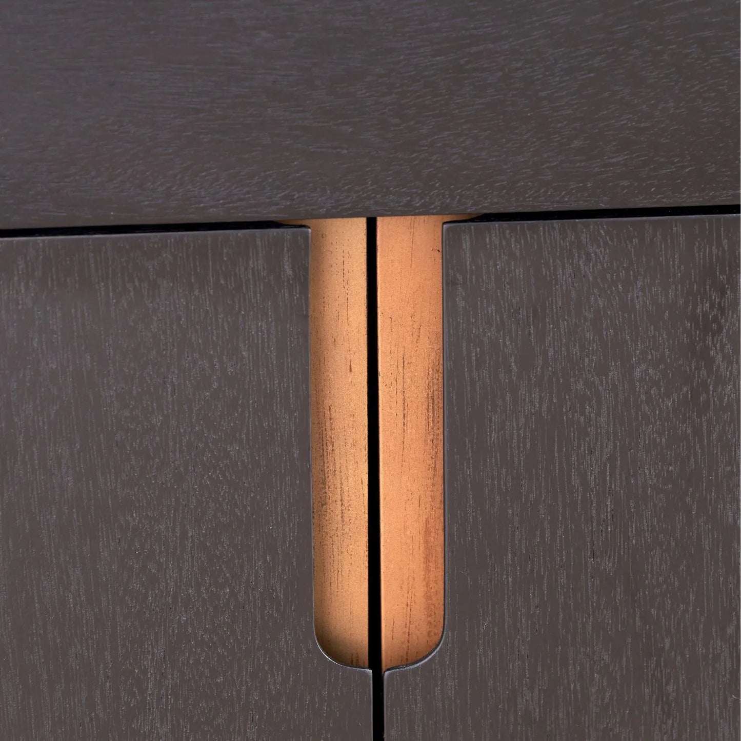 Tall Modern Scandi Black & Natural Acacia Wood Storage & Display Cabinet with 3 Doors & 2 Drawers – Niche Wooden Shelving Unit 140x110x40cm | Click Style