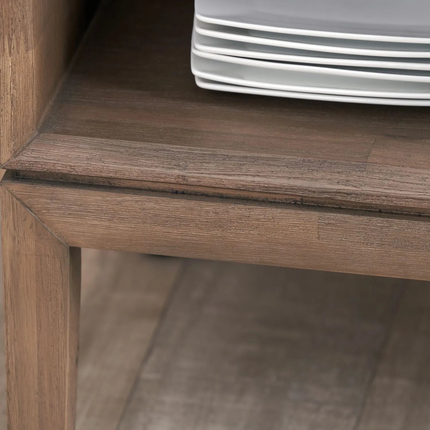 Tall Modern Scandi Black & Natural Acacia Wood Storage & Display Cabinet with 3 Doors & 2 Drawers – Niche Wooden Shelving Unit 140x110x40cm | Click Style