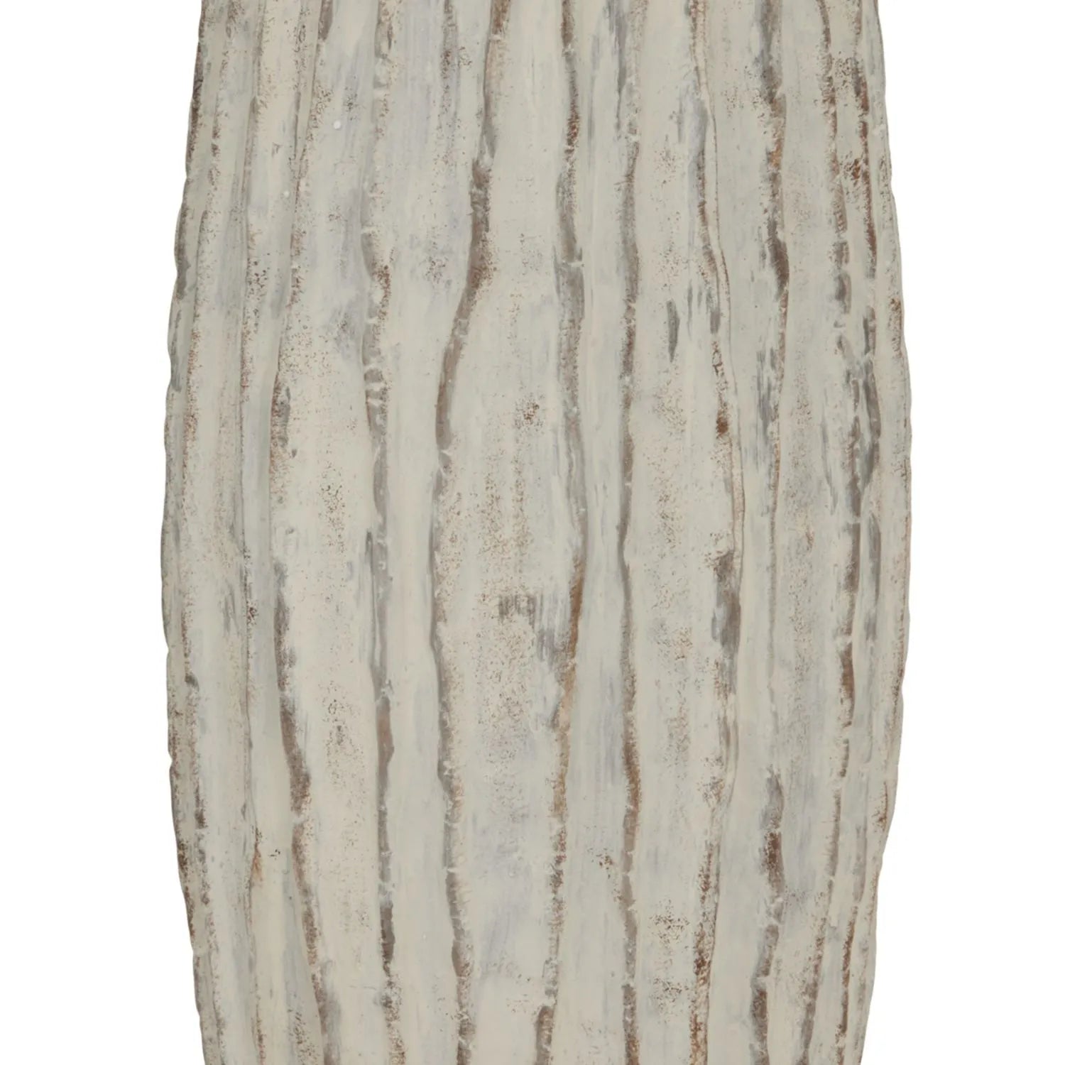 Tall Neutral Grey & White-Washed Textured Ceramic Vase with Carved Vertical Detailing – Large Floor-Standing Decorative Vase 70x27x27cm | Click Style