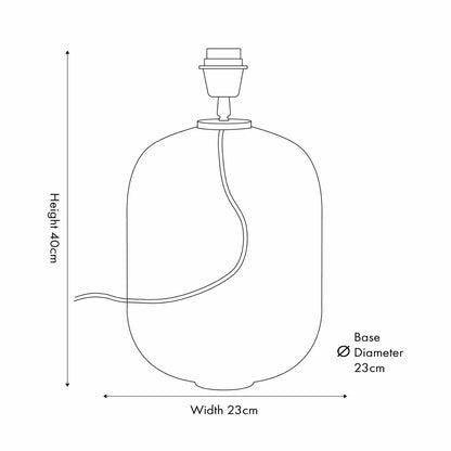 Tall Rotund Smoked Grey Hand-Cut Glass Table Lamp with 35cm Black Cotton Drum Shade & Antique Brass Fitting – Textured Circular Pattern Design 56x35x35cm Base Dimensions | Click Style