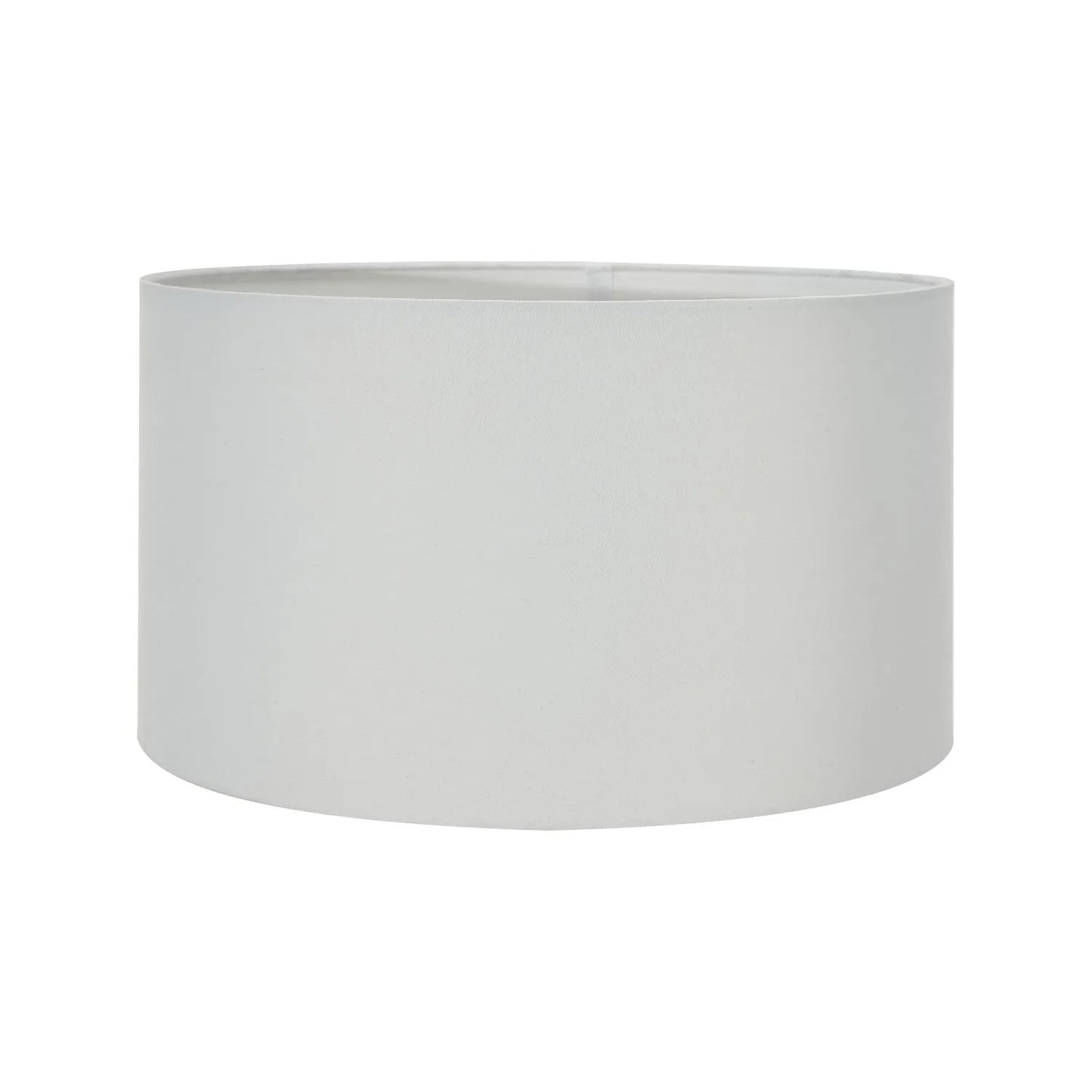 Tall Rotund Smoked Grey Hand-Cut Glass Table Lamp with 35cm Ivory Cotton Drum Shade & Antique Brass Fitting – Textured Circular Pattern Design 56x35x35cm | Click Style