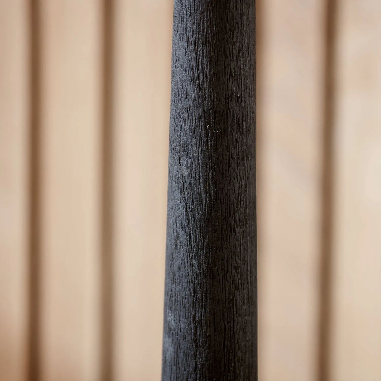 Tall Rustic Black Mango Wood Floor Lamp Base with Sculptural Long Tapered Neck – Hand-Carved Statement Wooden Light 134x22x22cm - Click Style