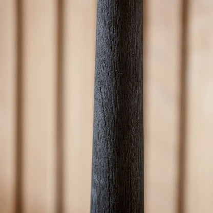 Tall Rustic Black Mango Wood Floor Lamp Base with Sculptural Long Tapered Neck – Hand-Carved Statement Wooden Light 134x22x22cm - Click Style