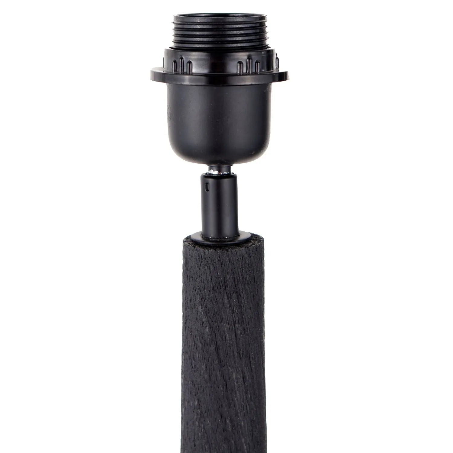 Tall Rustic Black Mango Wood Floor Lamp Base with Sculptural Long Tapered Neck – Hand-Carved Statement Wooden Light 134x22x22cm - Click Style