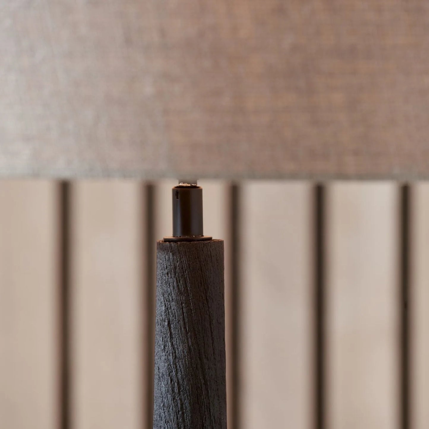 Tall Rustic Black Mango Wood Floor Lamp Base with Sculptural Long Tapered Neck – Hand-Carved Statement Wooden Light 134x22x22cm - Click Style