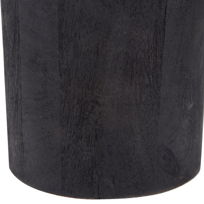 Tall Rustic Black Mango Wood Floor Lamp Base with Sculptural Long Tapered Neck – Hand-Carved Statement Wooden Light 134x22x22cm - Click Style