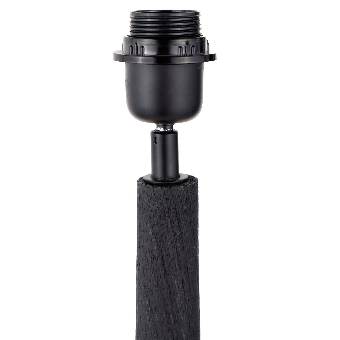 Tall Rustic Black Mango Wood Floor Lamp with Black Chevron Tapered Pleated Shade – Hand-Carved Sculptural Wooden Light 156x45x45cm - Click Style