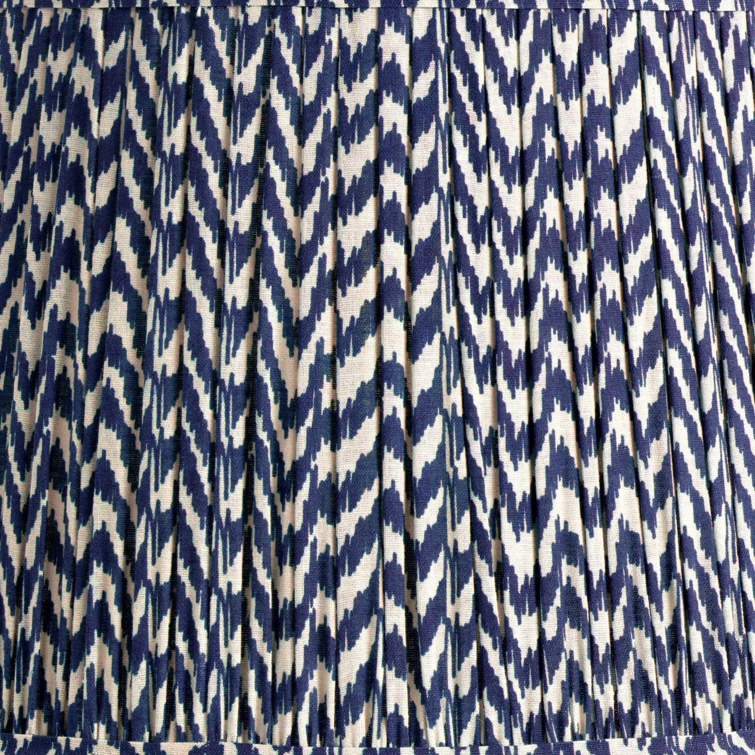 Tall Rustic Black Mango Wood Floor Lamp with Blue Chevron Tapered Pleated Shade – Hand-Carved Sculptural Wooden Light 156x45x45cm - Click Style