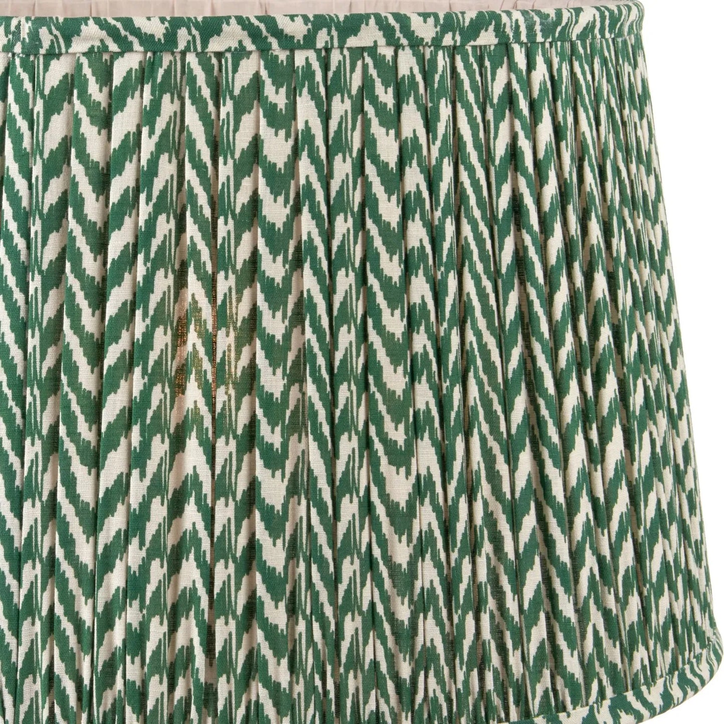Tall Rustic Black Mango Wood Floor Lamp with Green Chevron Tapered Pleated Shade – Hand-Carved Sculptural Wooden Light 156x45x45cm - Click Style