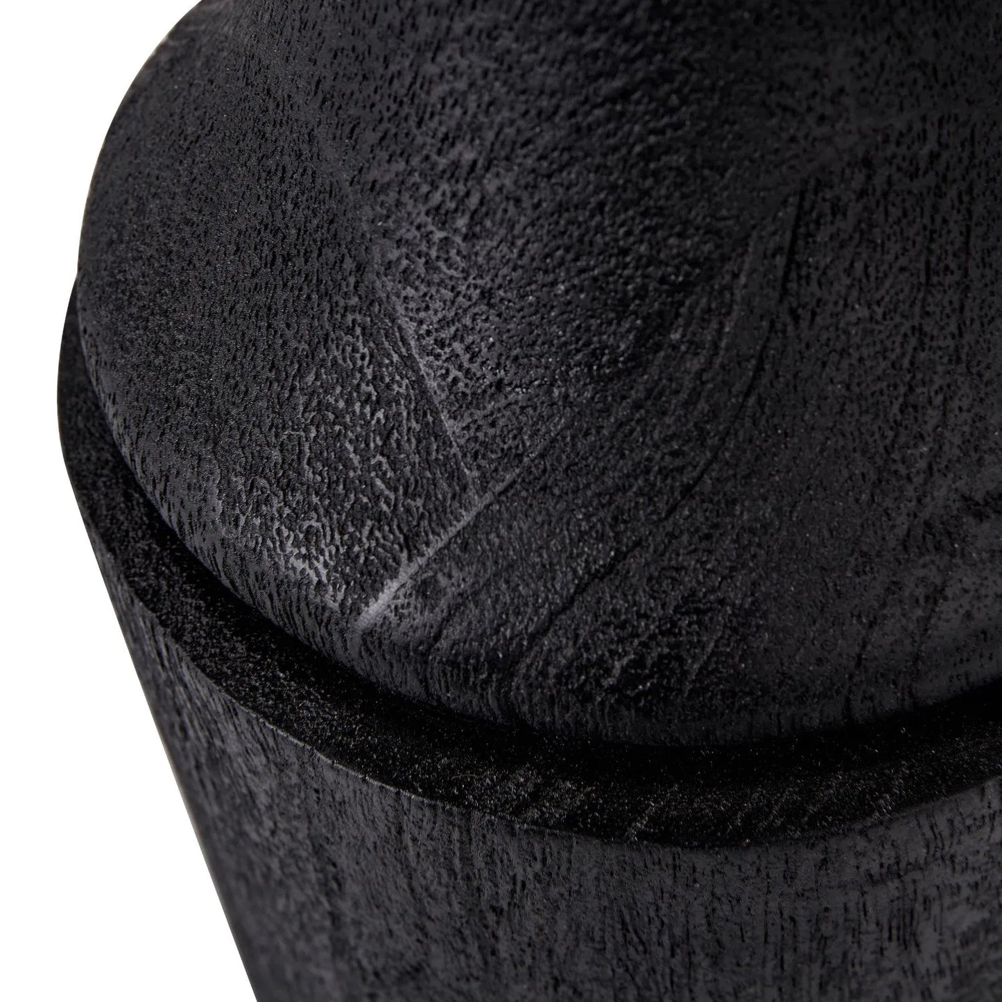 Tall Rustic Black Mango Wood Table Lamp Base with Sculptural Long Tapered Neck – Hand-Carved Wooden Light 64x14x14cm - Click Style