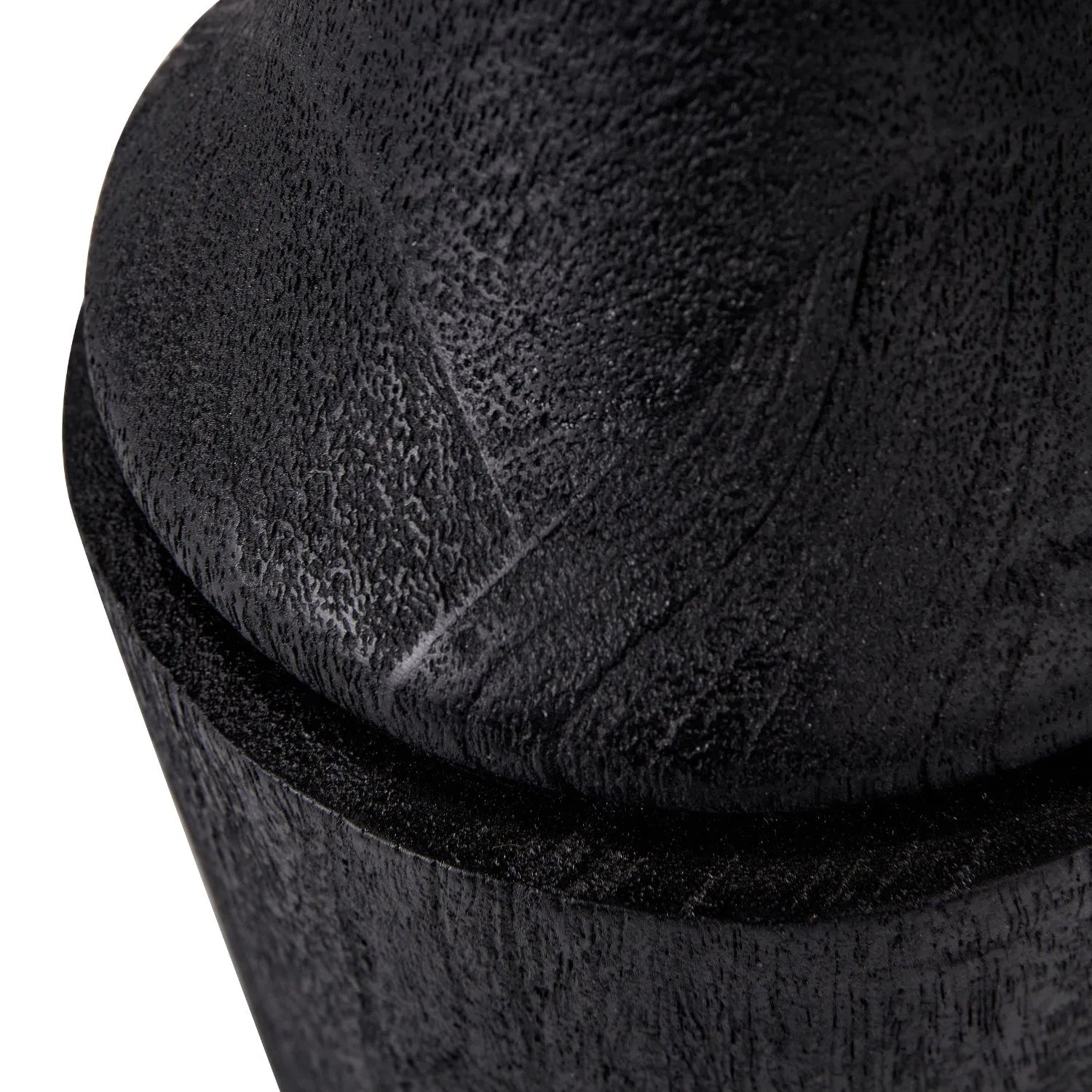 Tall Rustic Black Mango Wood Table Lamp Base with Sculptural Long Tapered Neck – Hand-Carved Wooden Light 64x14x14cm - Click Style