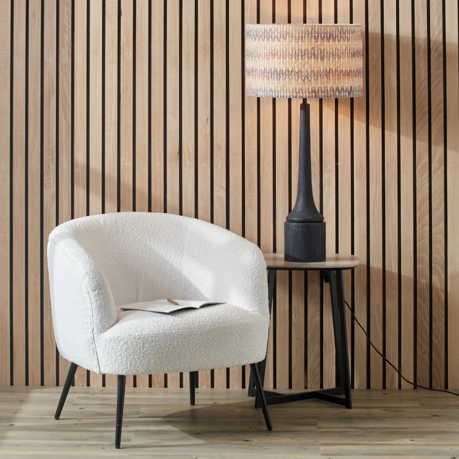 Tall Rustic Black Mango Wood Table Lamp Base with Sculptural Long Tapered Neck – Hand-Carved Wooden Light 64x14x14cm - Click Style