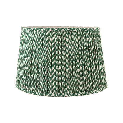 Tall Rustic Black Mango Wood Table Lamp with Green Chevron Tapered Pleated Shade – Hand-Carved Long Neck Wooden Light 81x40x40cm - Click Style