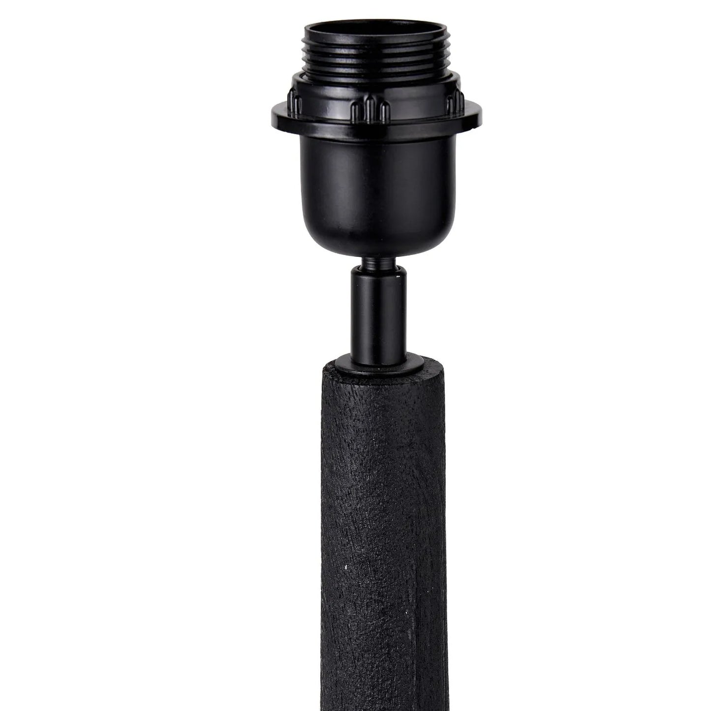 Tall Rustic Black Mango Wood Table Lamp with Green Chevron Tapered Pleated Shade – Hand-Carved Long Neck Wooden Light 81x40x40cm - Click Style