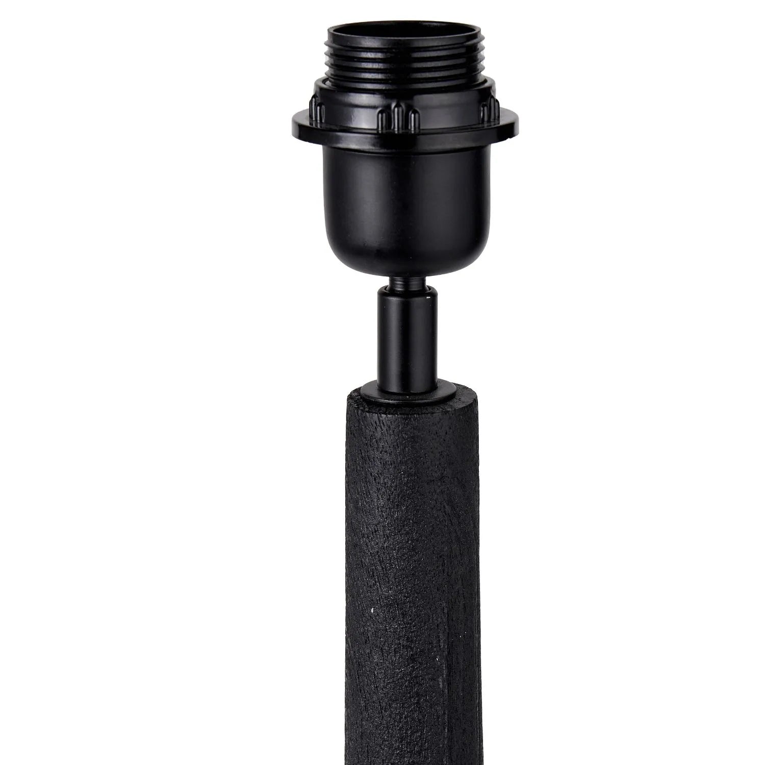 Tall Rustic Black Mango Wood Table Lamp with Green Chevron Tapered Pleated Shade – Hand-Carved Long Neck Wooden Light 81x40x40cm - Click Style