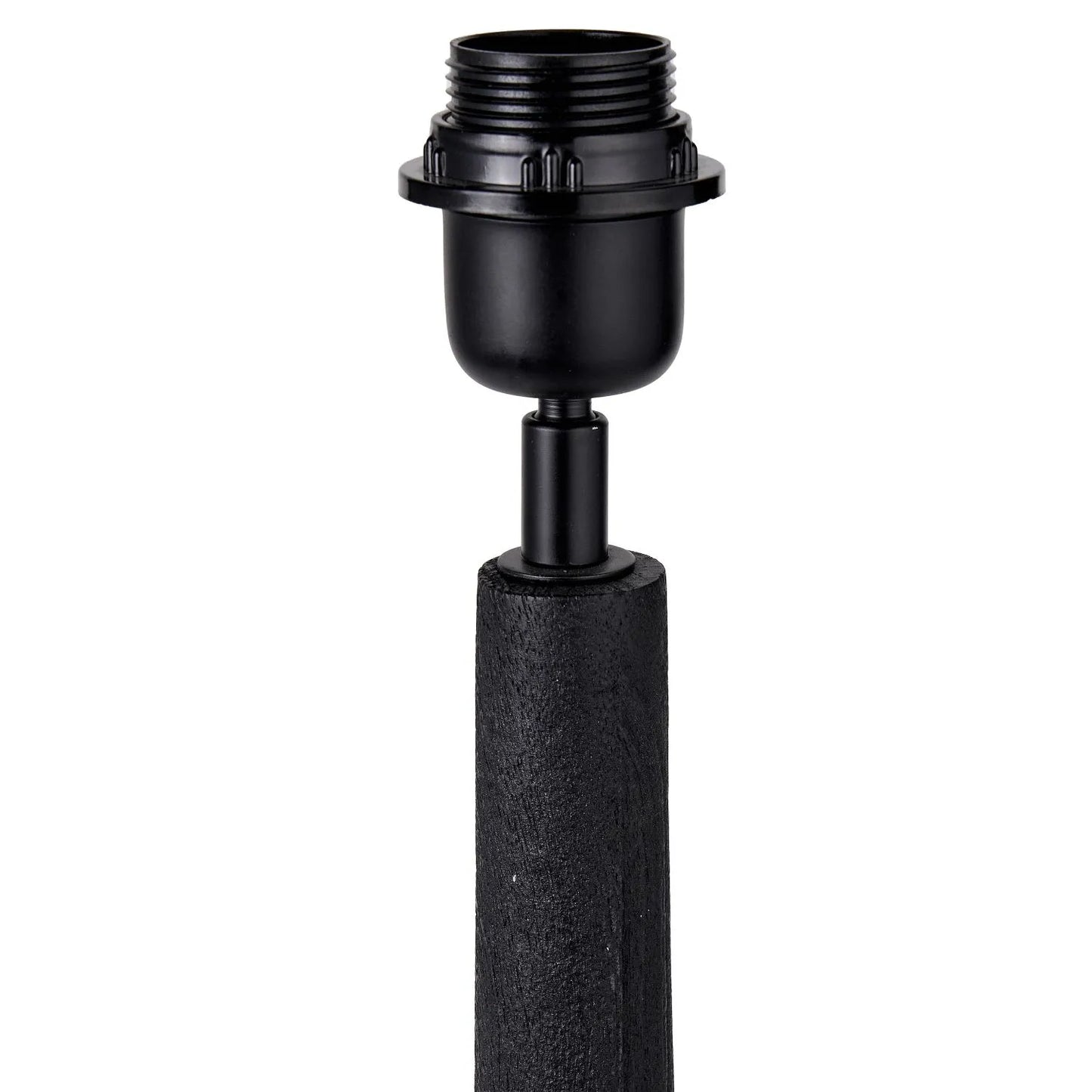 Tall Rustic Black Mango Wood Table Lamp with Red Chevron Tapered Pleated Shade – Hand-Carved Long Neck Wooden Light 81x40x40cm - Click Style