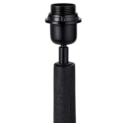 Tall Rustic Black Mango Wood Table Lamp with Red Chevron Tapered Pleated Shade – Hand-Carved Long Neck Wooden Light 81x40x40cm - Click Style