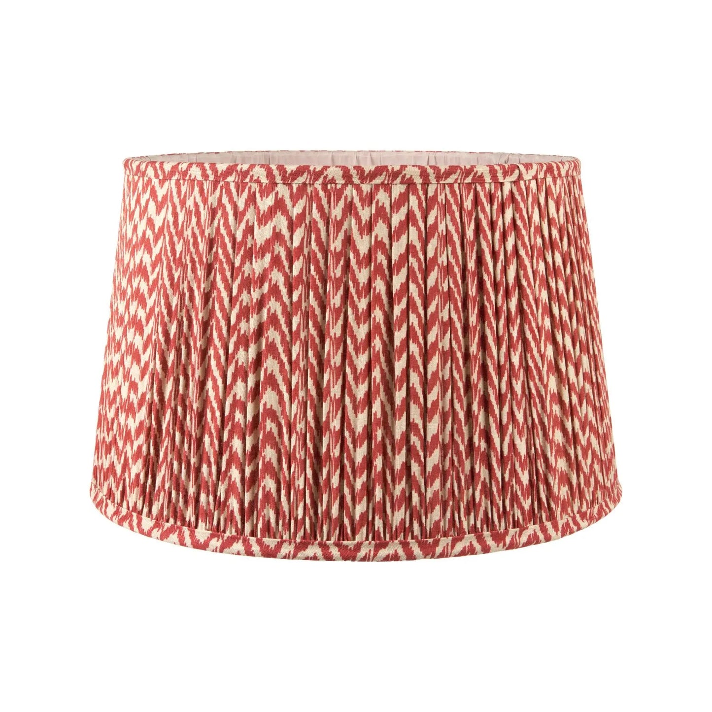 Tall Rustic Black Mango Wood Table Lamp with Red Chevron Tapered Pleated Shade – Hand-Carved Long Neck Wooden Light 81x40x40cm - Click Style