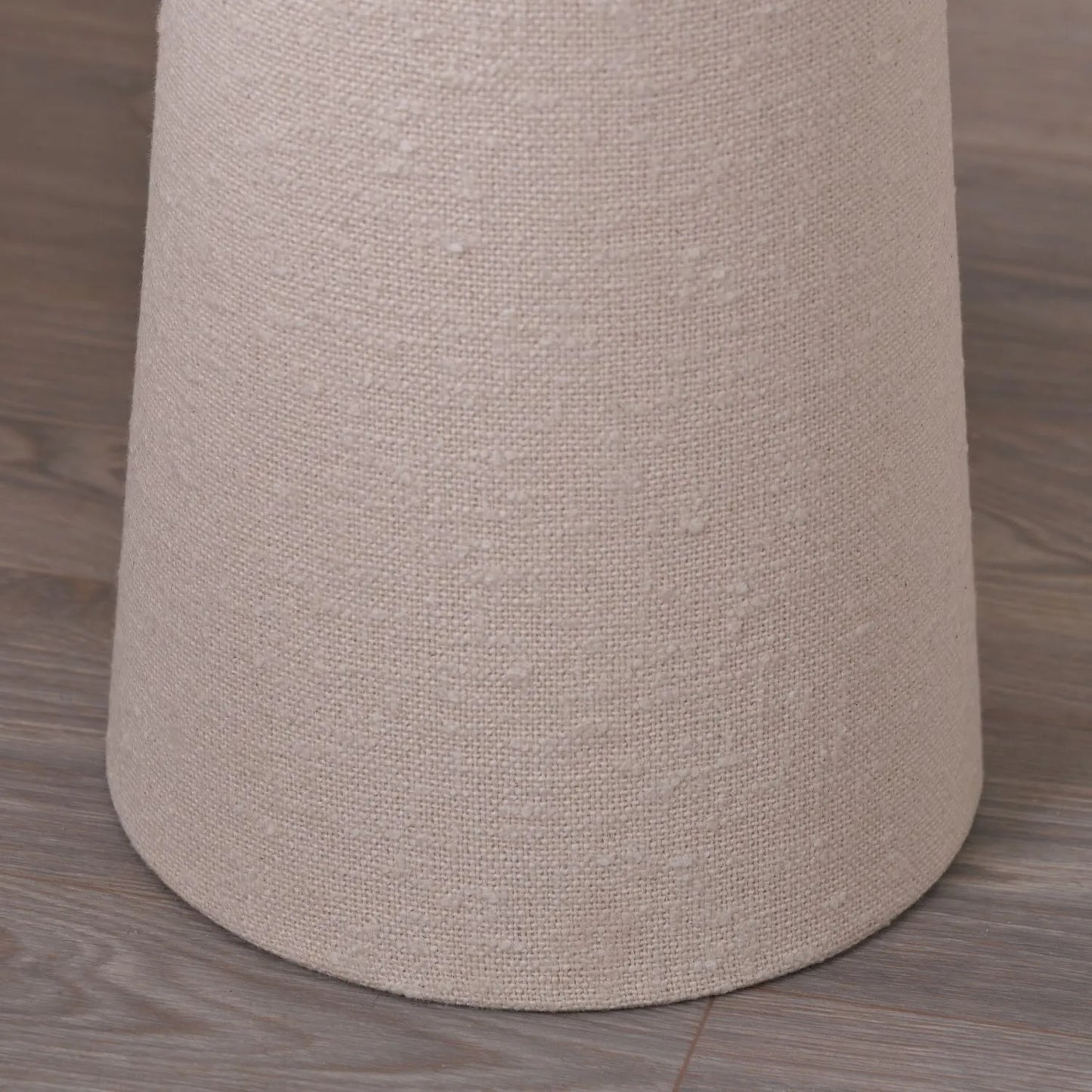 Tall White Slubby Handloom Fabric Floor Lamp with Tapered Column Base & Textured High Drum Shade 129x30x30cm | Click Style