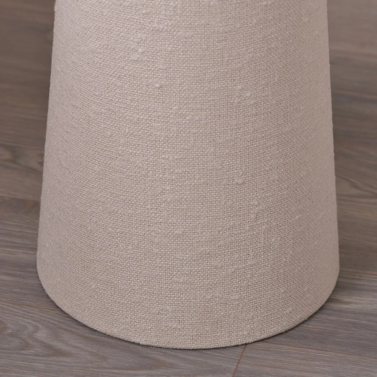 Tall White Slubby Handloom Fabric Floor Lamp with Tapered Column Base & Textured High Drum Shade 129x30x30cm | Click Style