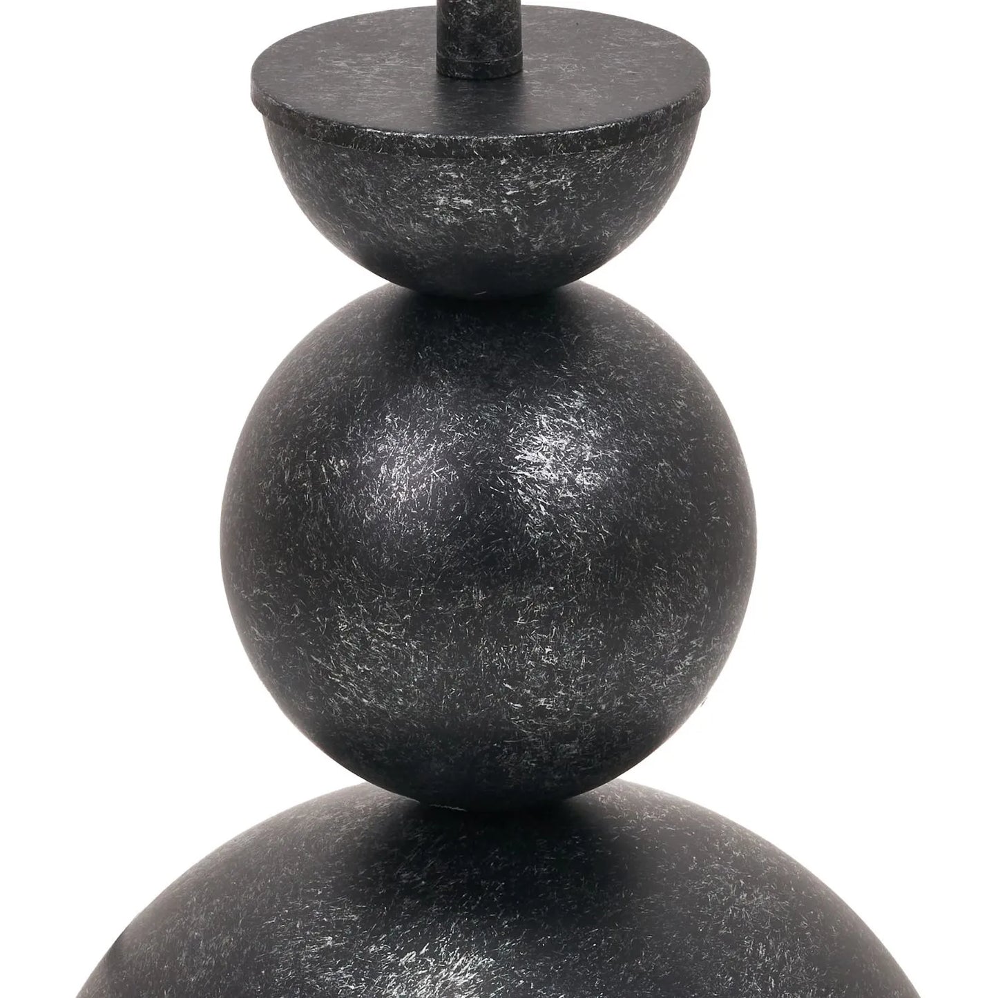 Textured Graphite Grey Metal Ball Floor Lamp with White Linen Drum Shade – Sculptural Stacked Dome & Sphere Design 160x40x40cm | Click Style