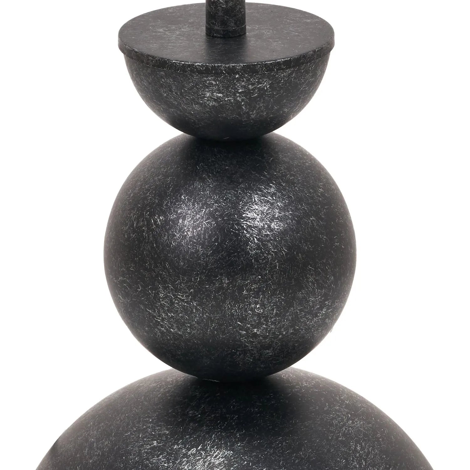 Textured Graphite Grey Metal Ball Floor Lamp with White Linen Drum Shade – Sculptural Stacked Dome & Sphere Design 160x40x40cm | Click Style