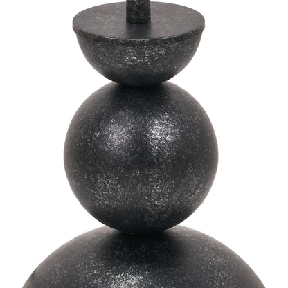 Textured Graphite Grey Metal Ball Floor Lamp with White Linen Drum Shade – Sculptural Stacked Dome & Sphere Design 160x40x40cm | Click Style