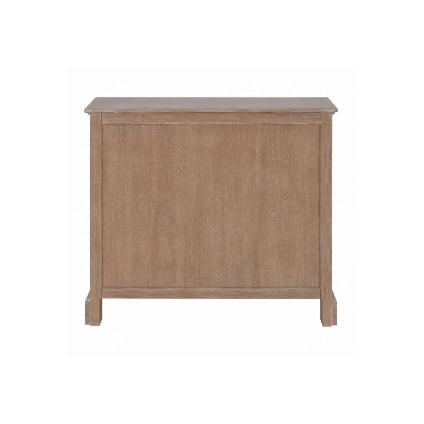 Turquoise Blue & Neutral Distressed Pine Wood 4 Drawer Chest with Black Ring Handles – Back View | Click Style