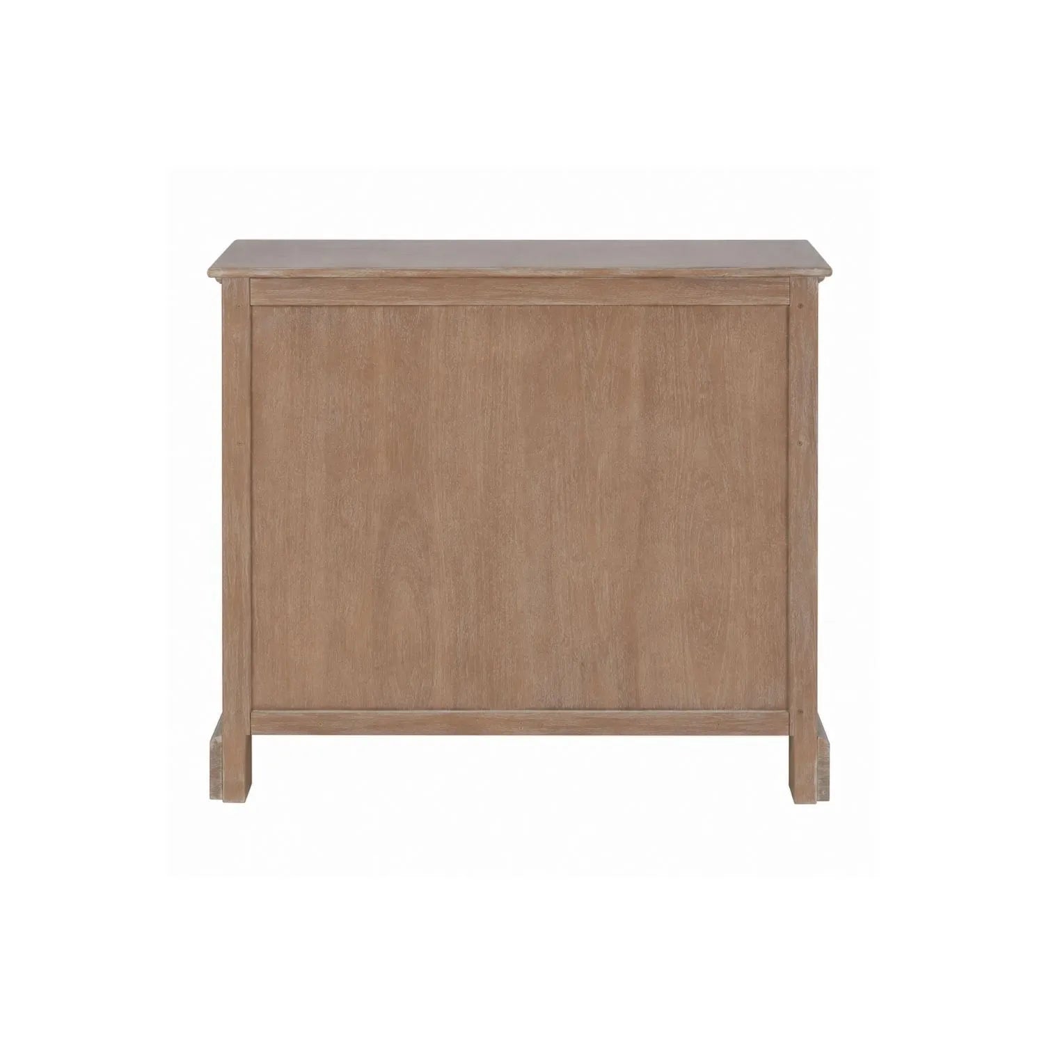 Turquoise Blue & Neutral Distressed Pine Wood 4 Drawer Chest with Black Ring Handles – Back View | Click Style