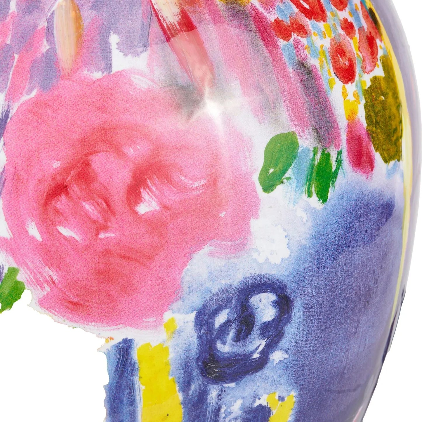 Vibrant Matisse-Style Multi-Colour Ceramic Urn Table Lamp Base with Abstract Painterly Design & Gold Detailing – Decorative Statement Lighting 42x28x28cm | Click Style