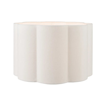 Vibrant Matisse-Style Multi-Colour Ceramic Urn Table Lamp with White Handloom Cotton Scalloped Drum Shade & Gold Detailing – Artistic Painterly Lighting 65x40x40cm | Click Style