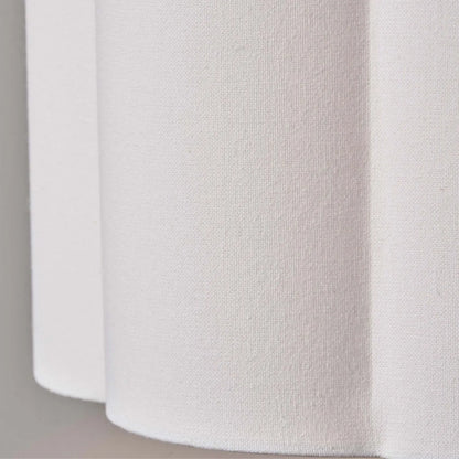 Vibrant Matisse-Style Multi-Colour Ceramic Urn Table Lamp with White Handloom Cotton Scalloped Drum Shade & Gold Detailing – Artistic Painterly Lighting 65x40x40cm | Click Style