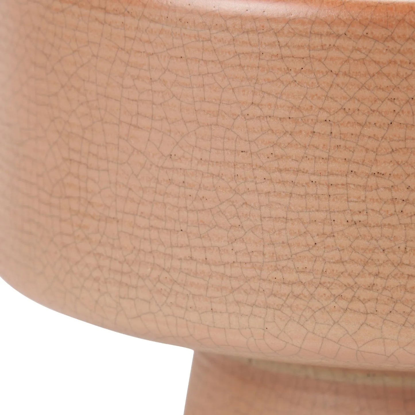 Warm Cinnamon Crackle-Effect Ceramic Table Lamp with Linen Drum Shade – Sculptural Earthy Stoneware Table Light 38x28x28cm | Click Style