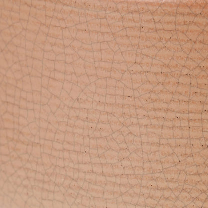 Warm Cinnamon Crackle-Effect Ceramic Table Lamp with Linen Drum Shade – Sculptural Earthy Stoneware Table Light 38x28x28cm | Click Style