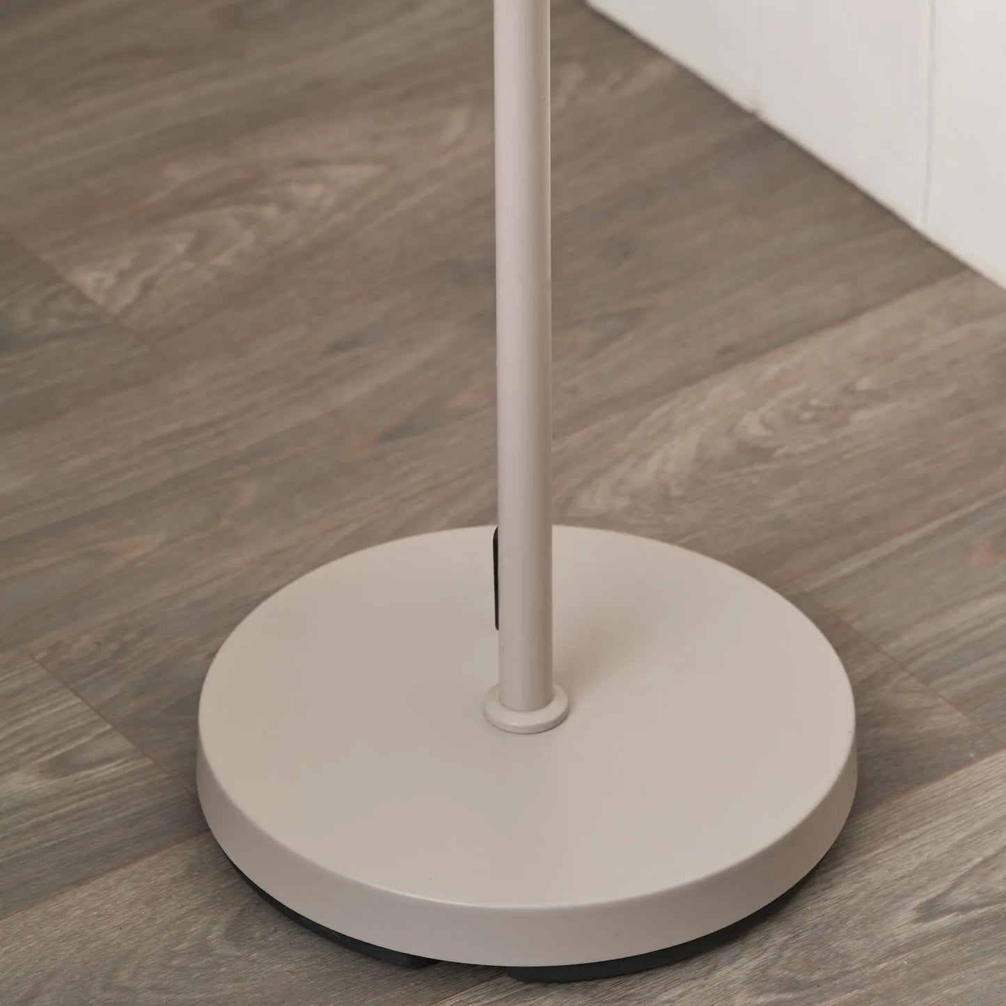 Warm grey metal floor lamp with twin adjustable cloche shades – modern standing task and reading light 160x39x23cm | Click Style