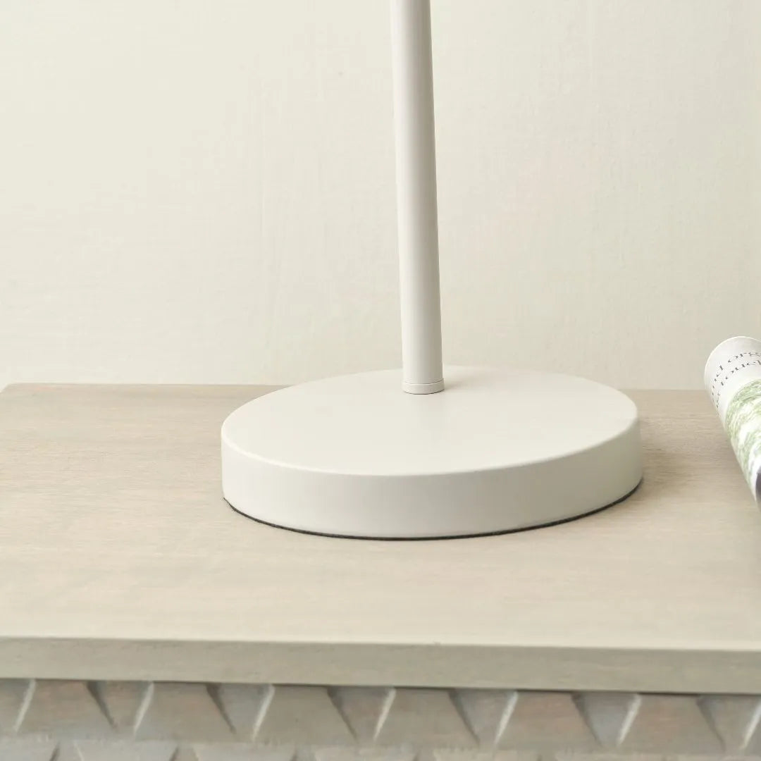 Warm grey metal table lamp with adjustable cloche shade – modern bedside and desk task lighting 55x16x23cm | Click Style